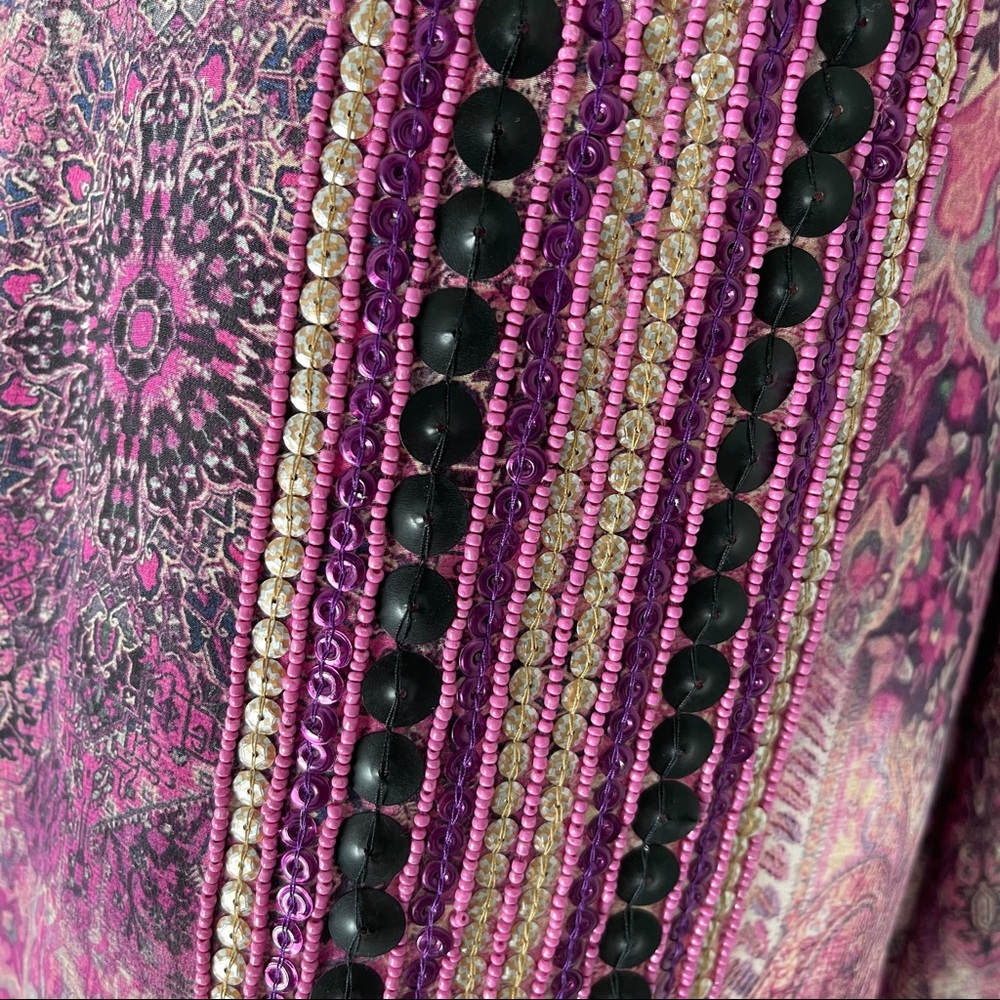 TAJ silk beaded caftan tunic - Picture 9 of 11